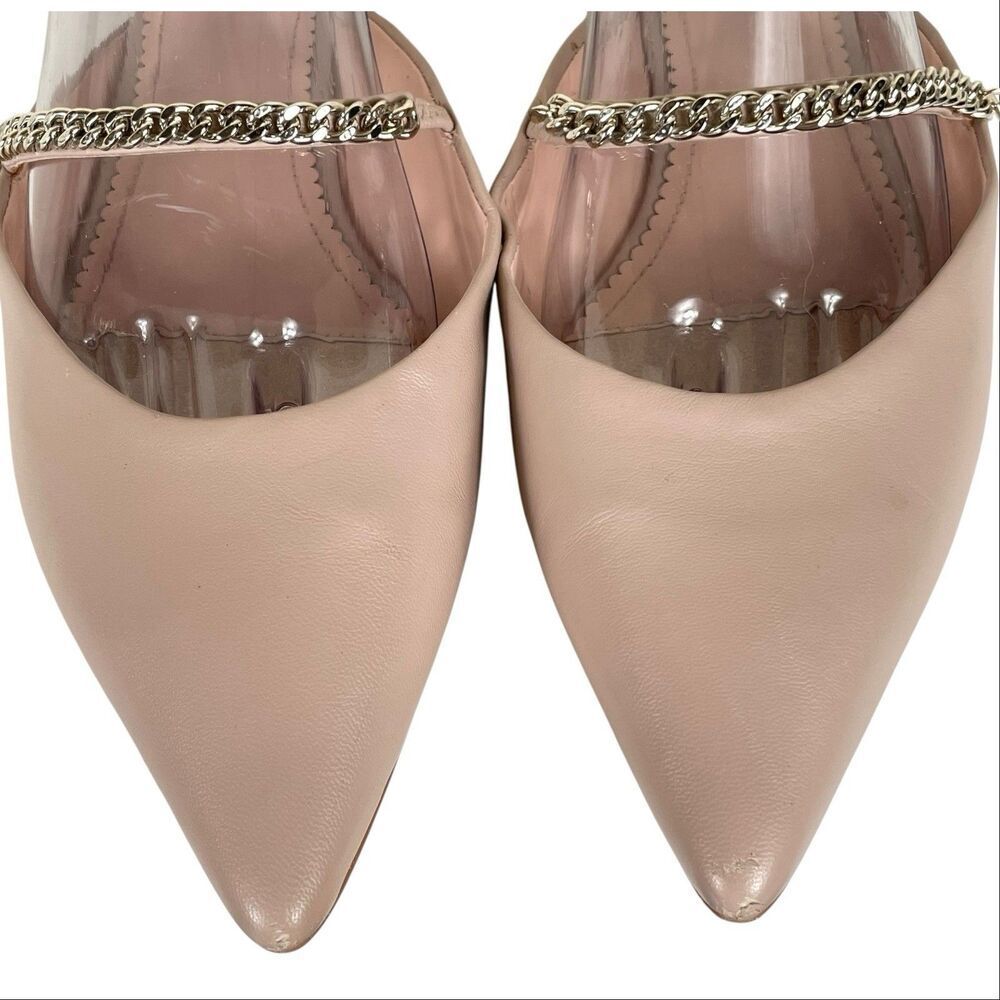 Kate Spade Isadora Beige Leather Pointed Toe Chain Mule Size 8.5 - Picture 5 of 16